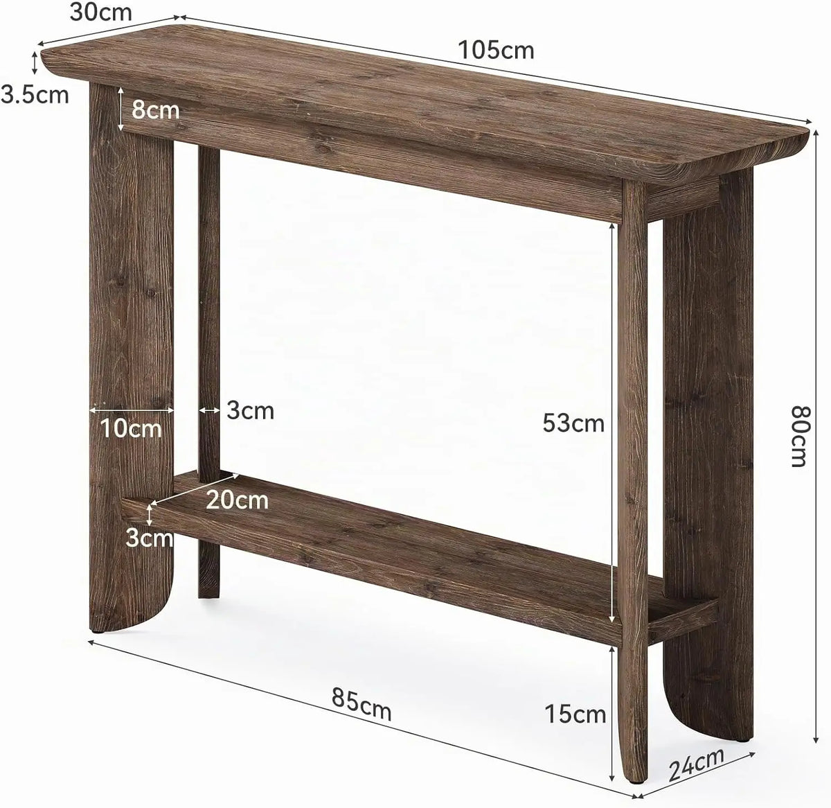 Console en Noyer 105 cm