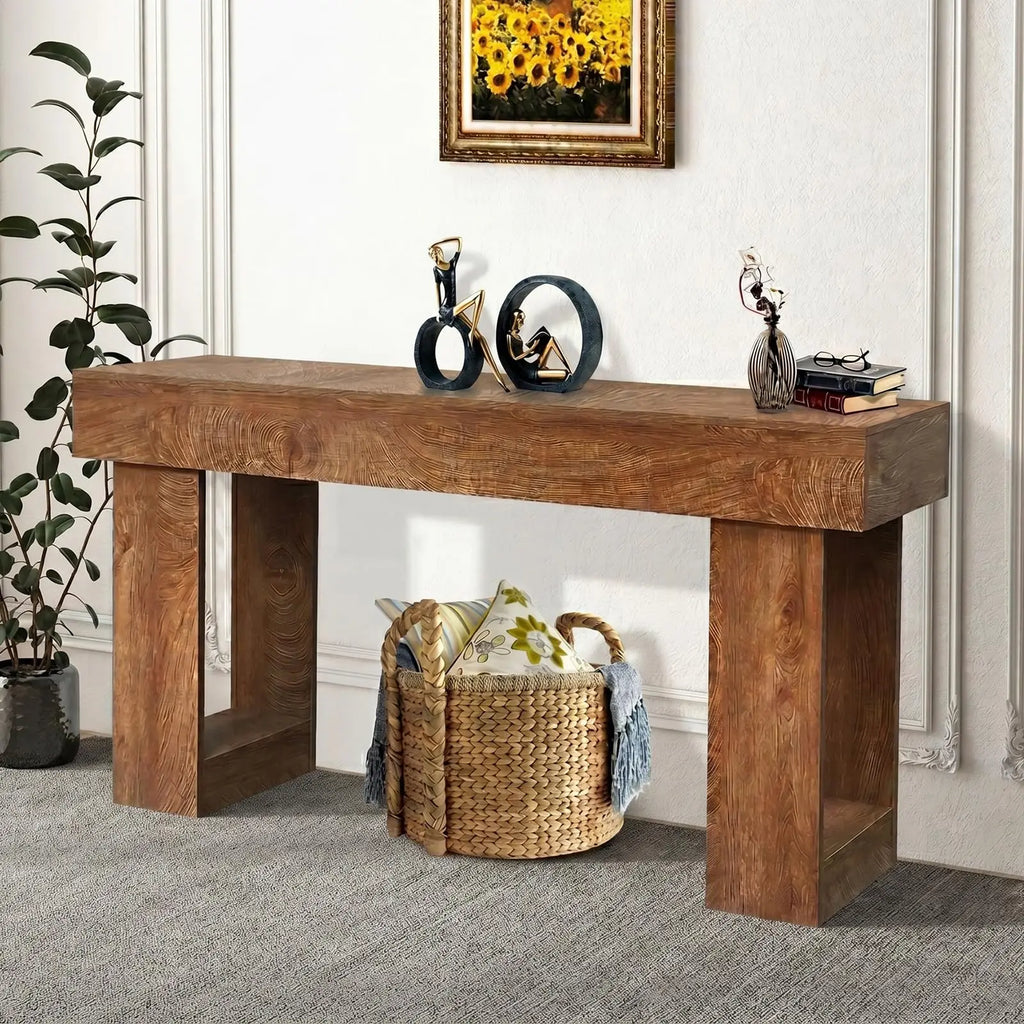 Console Rustique Effet Bois
