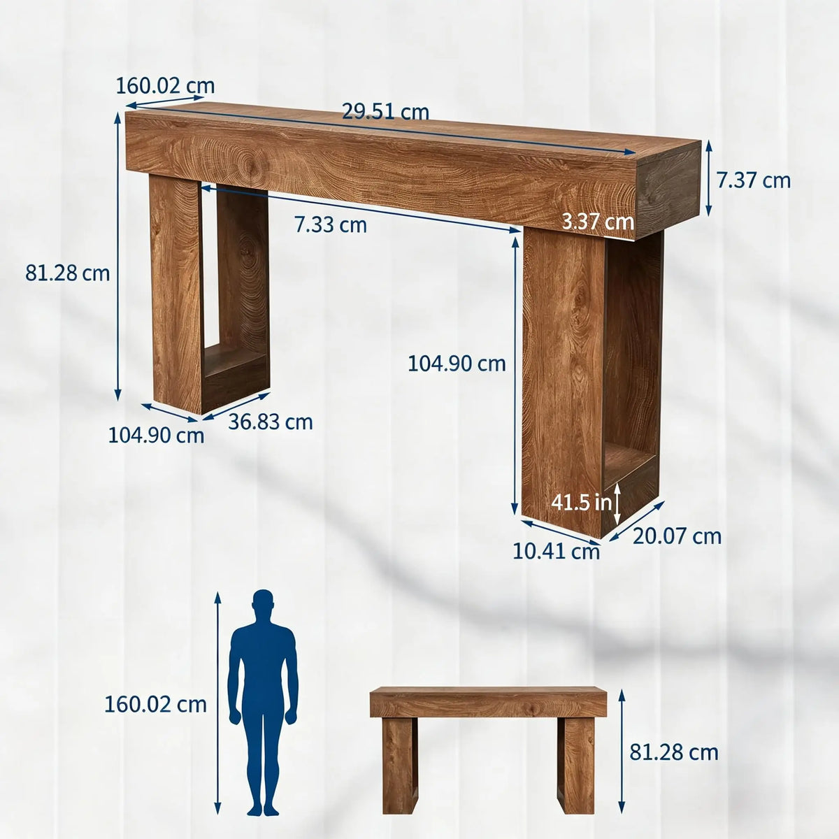 Console Rustique Effet Bois