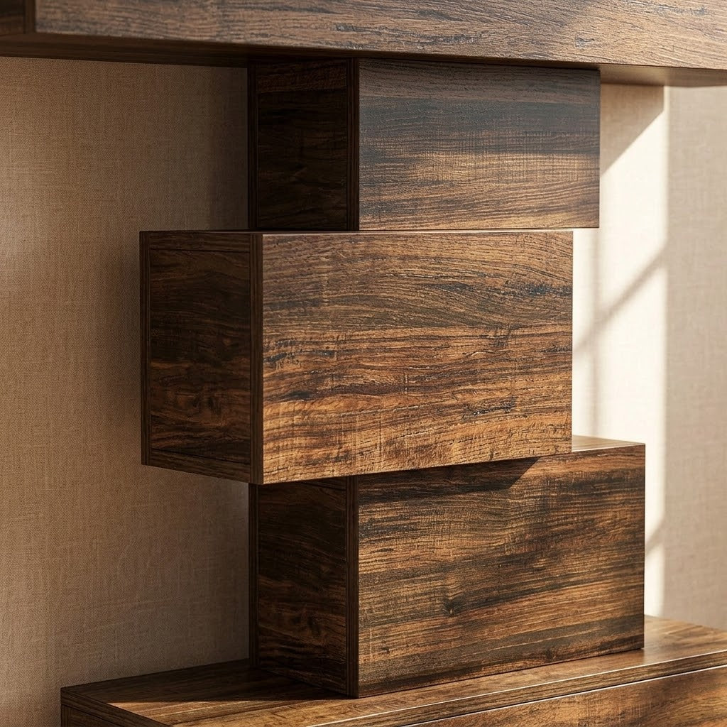 Console d'entrée — Structure métal et plateau bois, style industriel