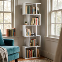 Bibliothèque Design en S 6 Niveaux – Style Moderne