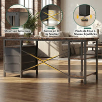 Bureau Gamer 120x60cm - 3 Tiroirs