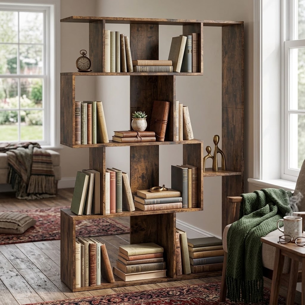 Bibliothèque design 4 étages - Bois d'ingénierie