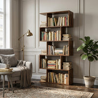 Étagère bibliothèque forme S – Rangement 5 niveaux