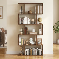 Étagère bibliothèque forme S – Rangement 5 niveaux
