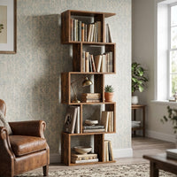 Bibliothèque Design en S 6 Niveaux – Style Moderne