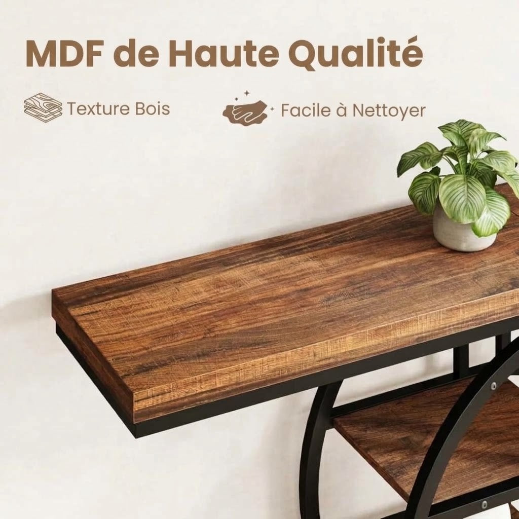 Console d'Entrée 5 Niveaux en Bois – Meuble Fin