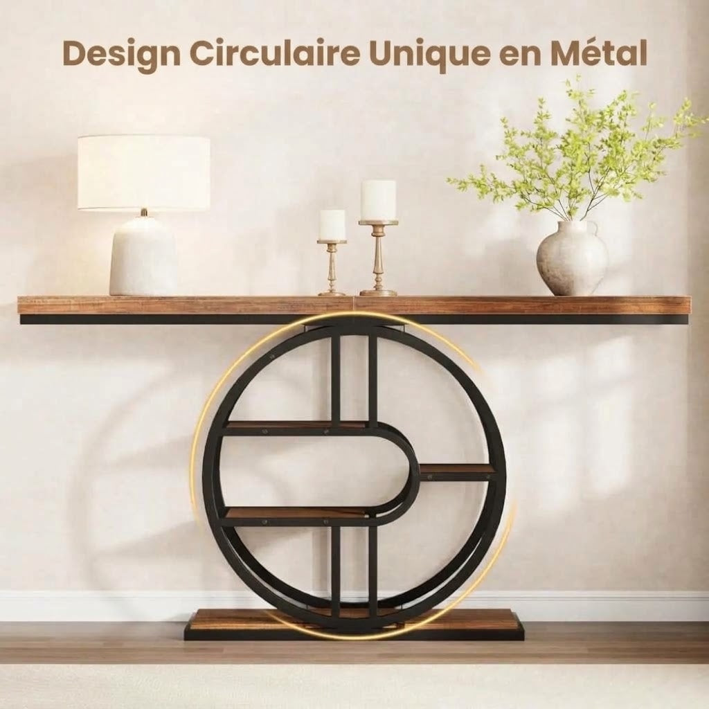 Console d'Entrée 5 Niveaux en Bois – Meuble Fin
