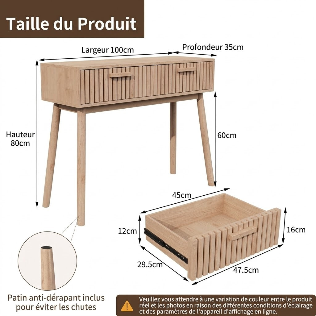 Console en Bois Naturel