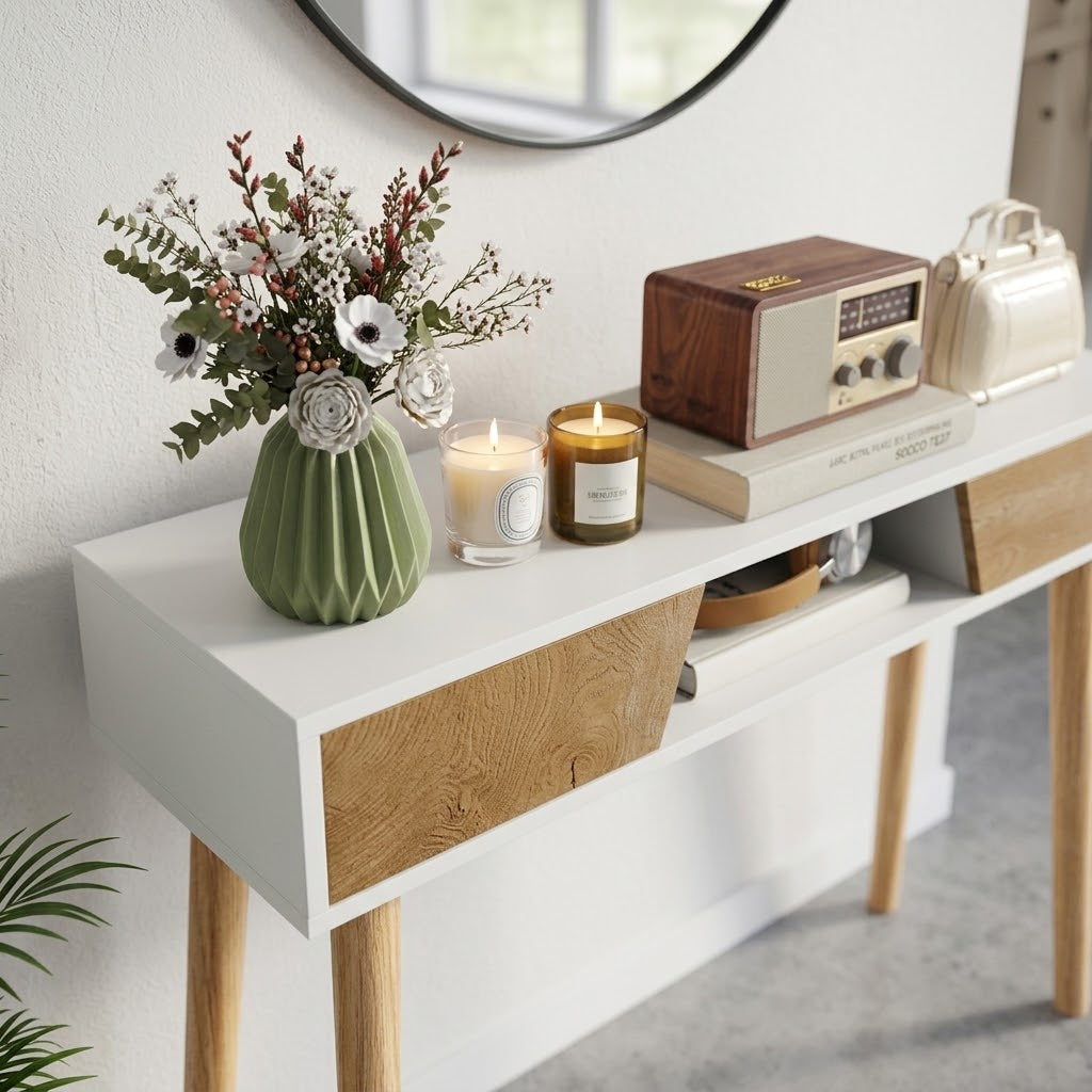 Console 2 Tiroirs et Niche