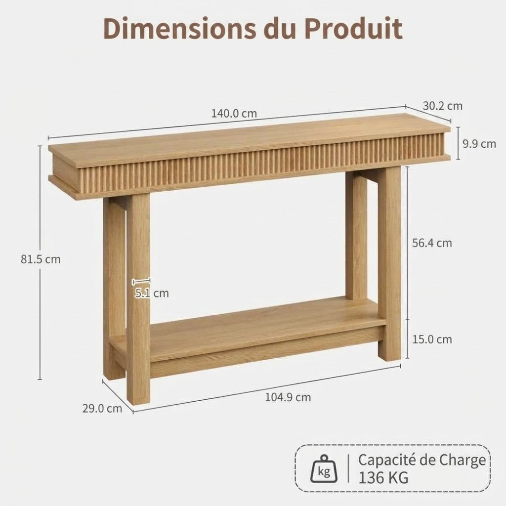 Console Cannelée 2 Niveaux