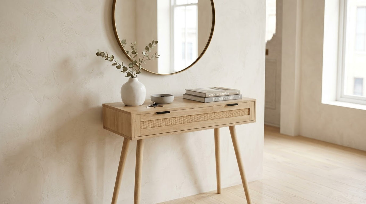 Console Style Rotin Bohème