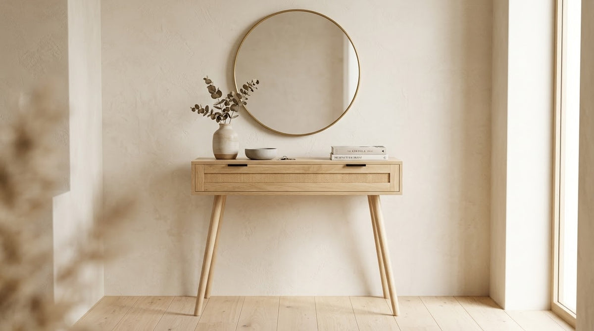 Console Style Rotin Bohème