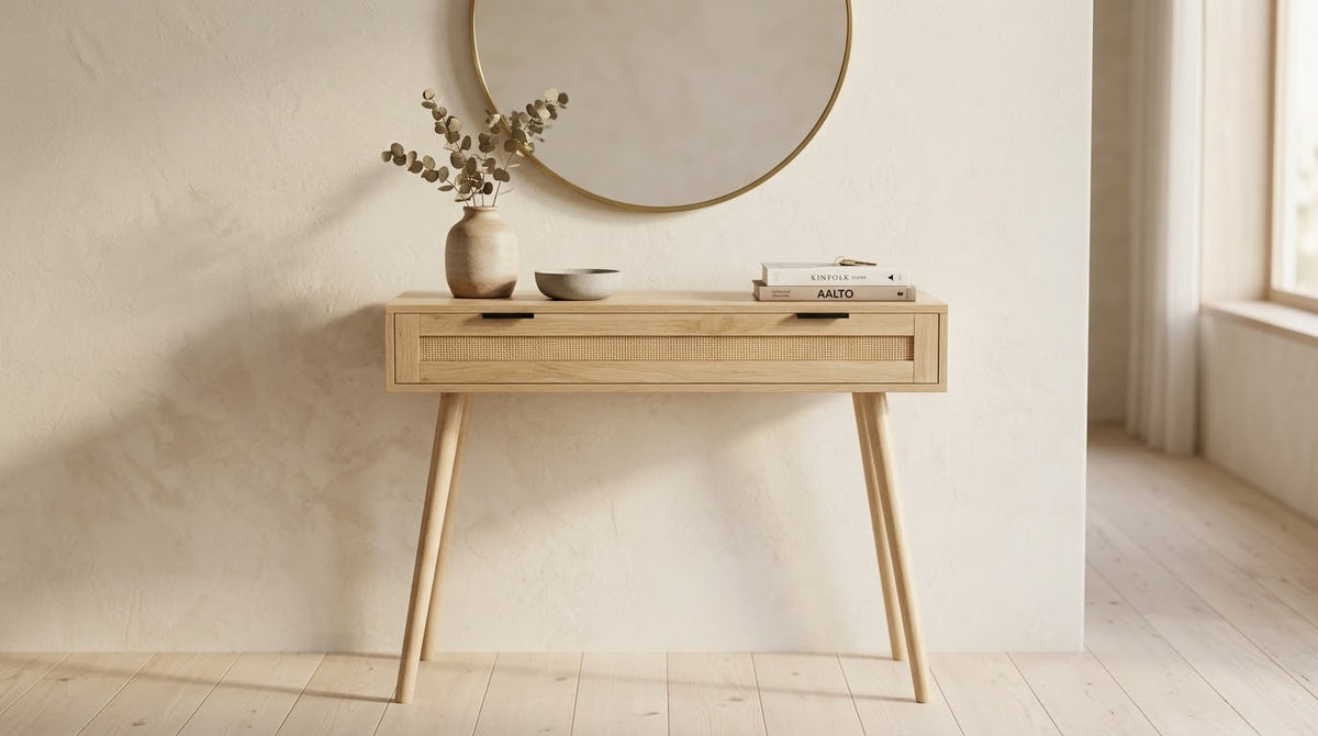 Console Style Rotin Bohème