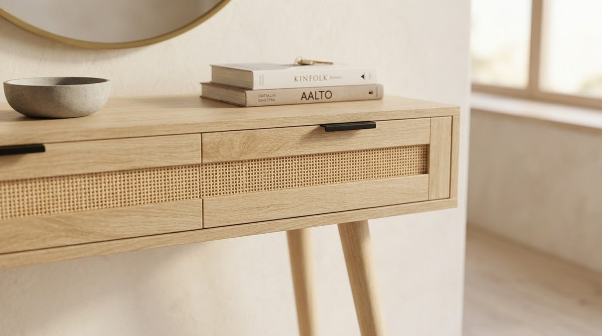 Console Style Rotin Bohème