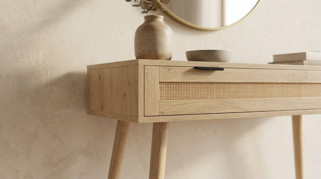 Console Style Rotin Bohème