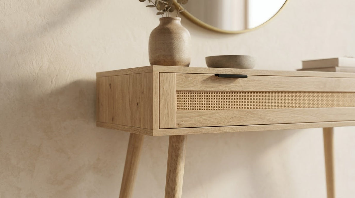 Console Style Rotin Bohème