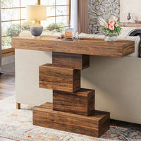 Console d'entrée — Structure métal et plateau bois, style industriel