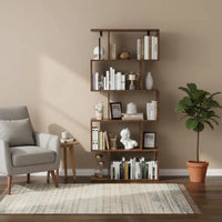 Étagère bibliothèque forme S – Rangement 5 niveaux