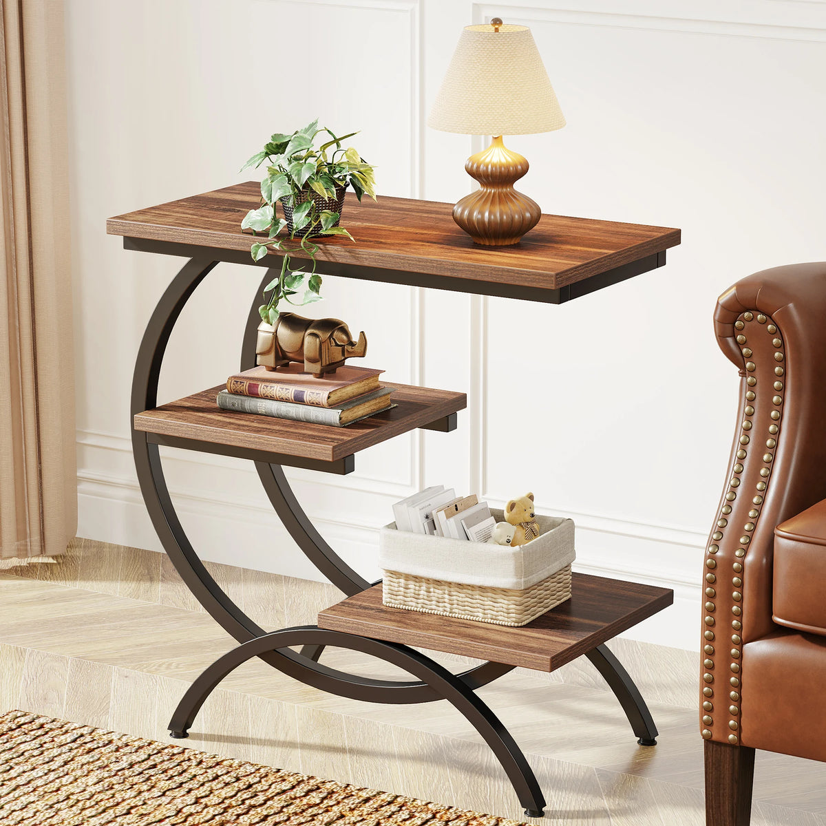 Table d'Appoint en C Style Industriel