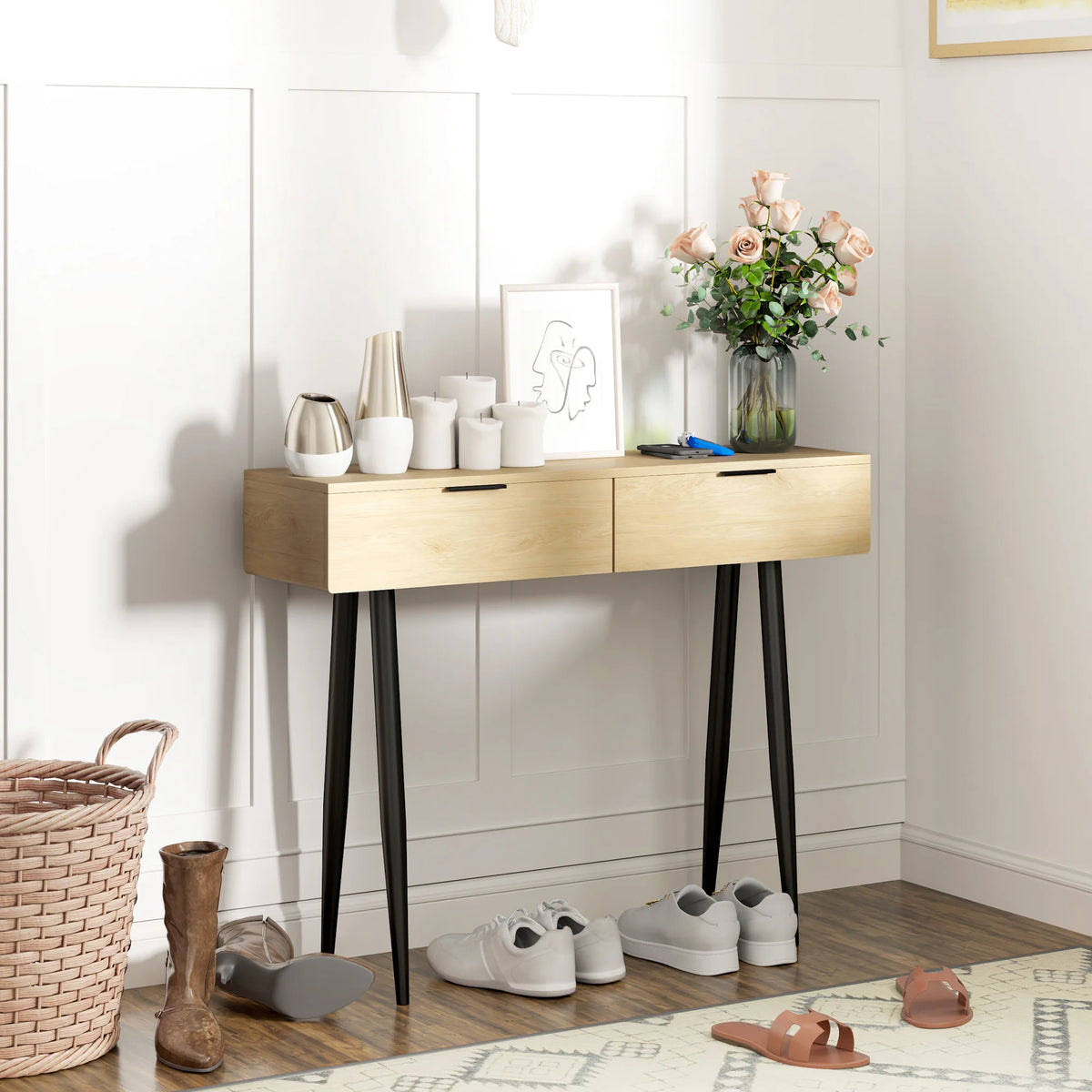 Console Nordique en Chêne