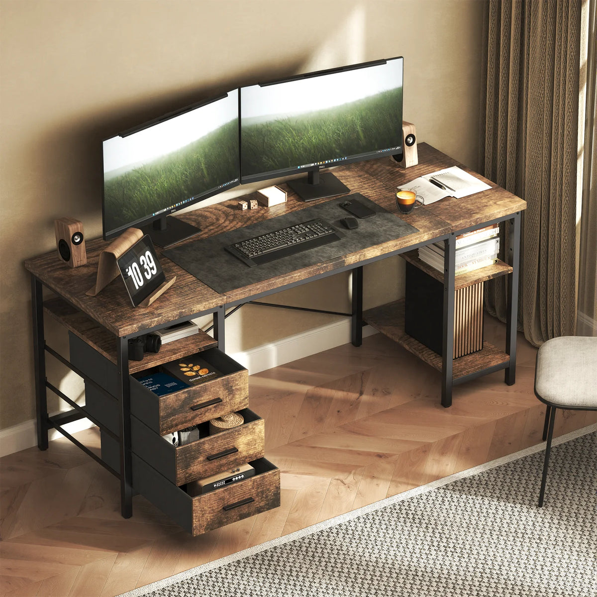 Bureau Gamer 120x60cm - 3 Tiroirs