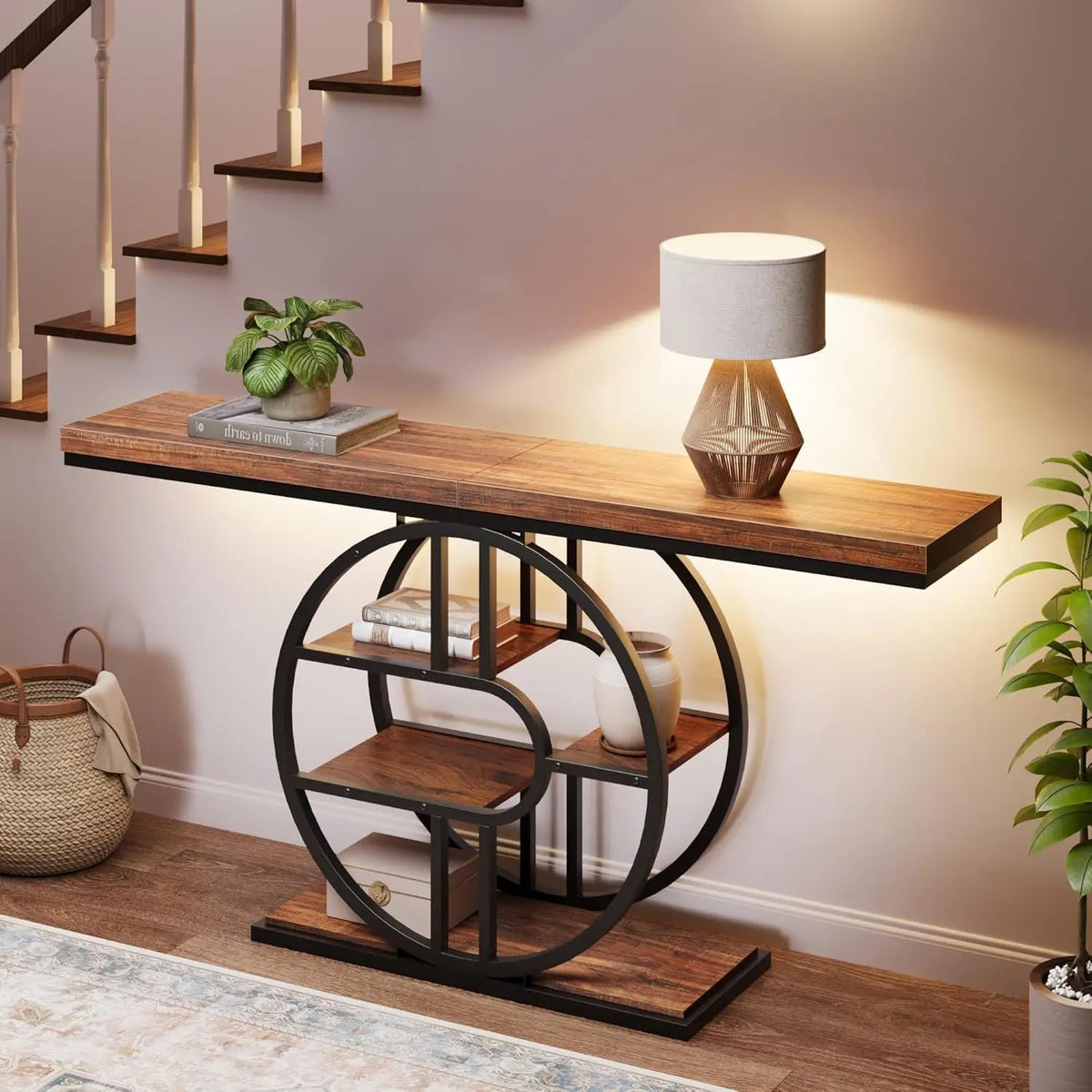 Console d'Entrée 5 Niveaux en Bois – Meuble Fin