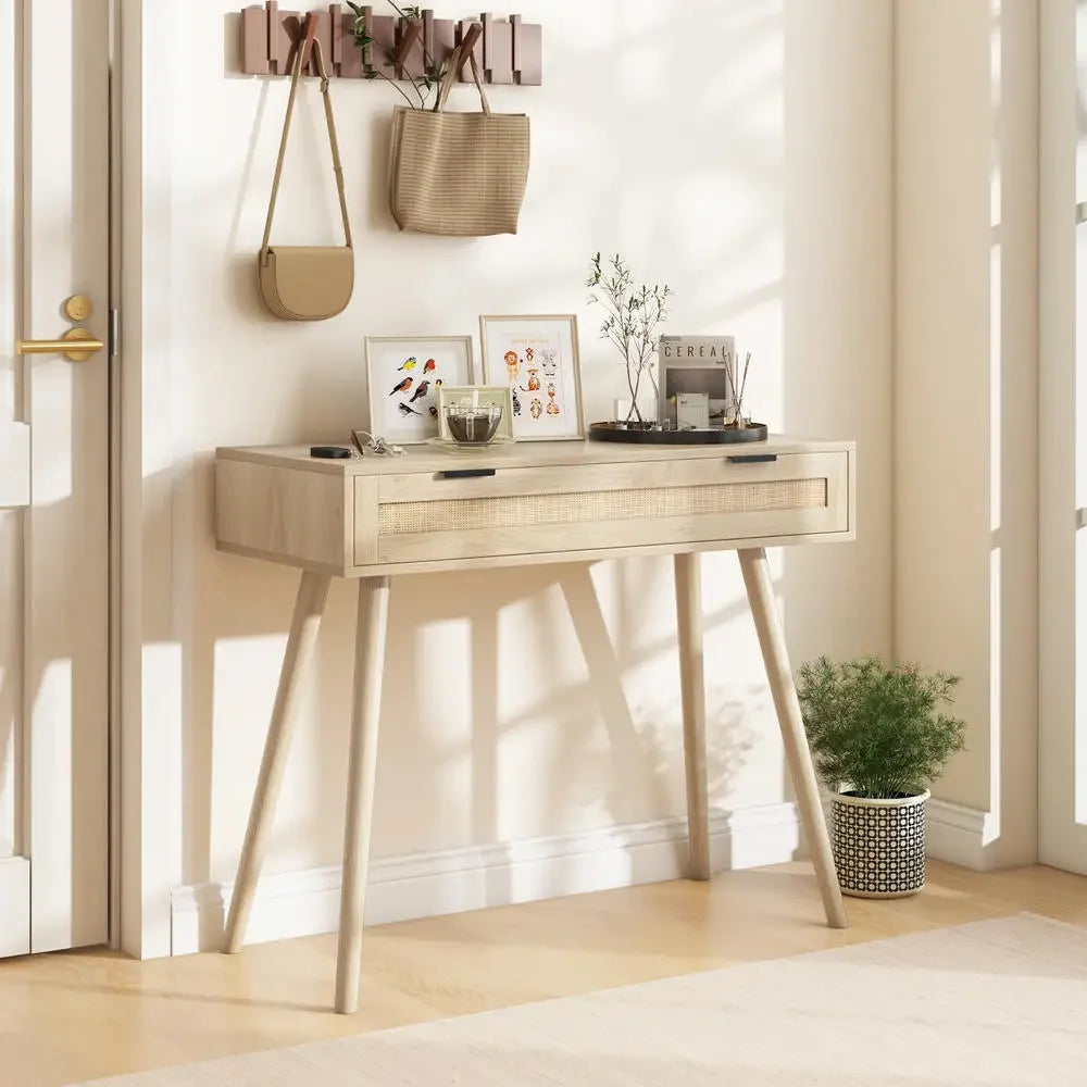 Console Style Rotin Bohème