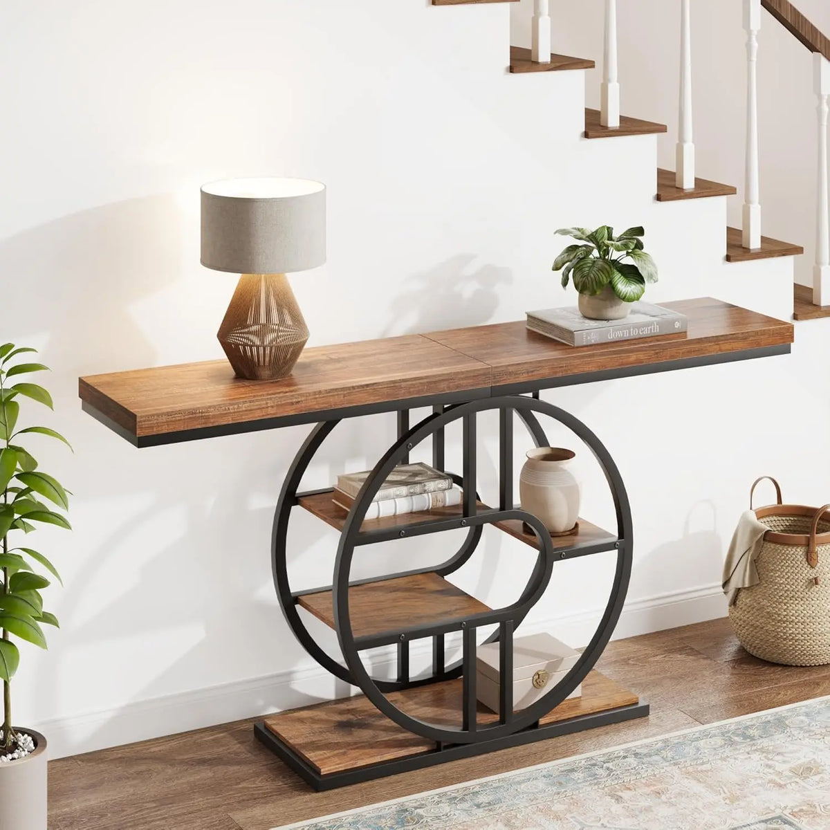Console d'Entrée 5 Niveaux en Bois – Meuble Fin