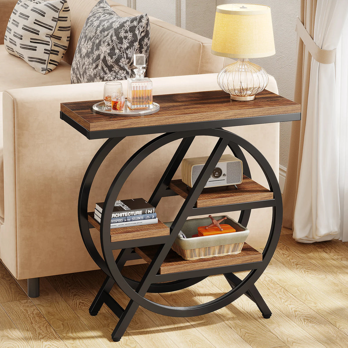 Table d'Appoint Industrielle 3 Niveaux